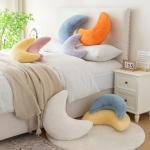Moon-Shaped Plush Pillow for Bed & Couch