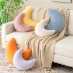 Moon-Shaped Plush Pillow for Bed & Couch