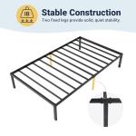 Allewie Twin Metal Bed Frame with Storage, Black