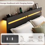 Forestell Queen Bed Frame with Storage and LED Lights