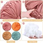 Kathfly Colorful Velvet Round Pleated Throw Pillows
