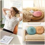 Kathfly Colorful Velvet Round Pleated Throw Pillows