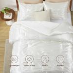 Ivory White Satin Comforter Set for Full/Queen