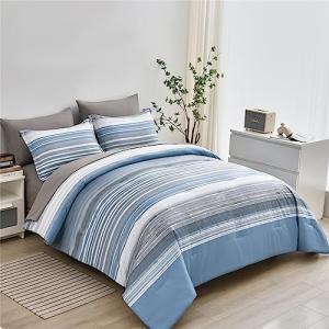 7-Piece Striped Comforter Bed Set for Full Size