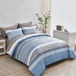 7-Piece Striped Comforter Bed Set for Full Size