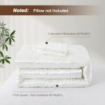 Ivory White Satin Comforter Set for Full/Queen