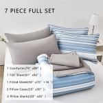 7-Piece Striped Comforter Bed Set for Full Size