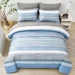 7-Piece Striped Comforter Bed Set for Full Size