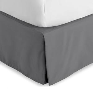 Queen Bed Skirt with 15-Inch Tailored Drop - Grey