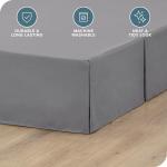 Queen Bed Skirt with 15-Inch Tailored Drop - Grey