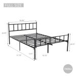 Sturdy Black Metal Full Bed Frame with Headboard