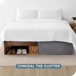 Queen Bed Skirt with 15-Inch Tailored Drop - Grey