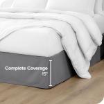 Queen Bed Skirt with 15-Inch Tailored Drop - Grey