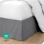 Queen Bed Skirt with 15-Inch Tailored Drop - Grey