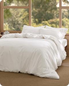 Bedsure King Cotton Duvet Cover Set, Coconut White