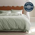 Sage Green Organic Cotton Queen Duvet Cover Set