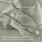Sage Green Organic Cotton Queen Duvet Cover Set