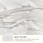 Bedsure King Cotton Duvet Cover Set, Coconut White