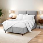 Queen Bed Skirt with 15-Inch Tailored Drop - Grey