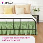 RIMELA Green Queen Bed Skirt with Split Corners