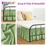 RIMELA Green Queen Bed Skirt with Split Corners