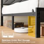 Queen Size Bed Frame with Charging Station and Storage