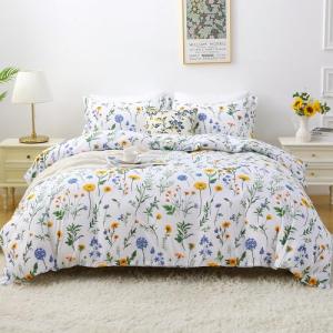 Dandelion Floral Queen Duvet Cover Set