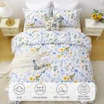 Dandelion Floral Queen Duvet Cover Set