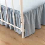 Queen Size Ruffled Bed Skirt in Grayish Blue