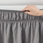 Ruched Ruffle Elastic Bed Skirt in Dark Gray