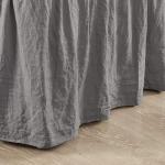 Ruched Ruffle Elastic Bed Skirt in Dark Gray