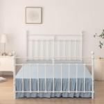 Queen Size Ruffled Bed Skirt in Grayish Blue