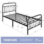Twin Size Metal Bed Frame with Diamond Headboard