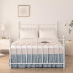 Queen Size Ruffled Bed Skirt in Grayish Blue