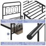 Twin Size Metal Bed Frame with Diamond Headboard