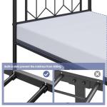 Twin Size Metal Bed Frame with Diamond Headboard