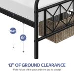 Twin Size Metal Bed Frame with Diamond Headboard