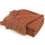 Cozy Chenille Throw Blanket with Fringe Tassels