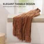 Cozy Chenille Throw Blanket with Fringe Tassels