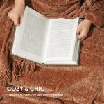 Cozy Chenille Throw Blanket with Fringe Tassels