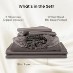 Luxury Charcoal Silk Bed Sheets Set - 4pcs
