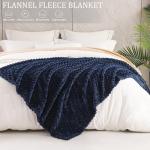 Extra Large Navy Fleece Throw Blanket for Couch