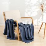 Dusty Blue Cable Knit Throw Blanket 50"x60
