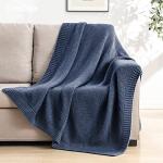 Dusty Blue Cable Knit Throw Blanket 50"x60