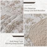 Botanical Queen Quilt Set - Khaki Floral Design