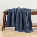 Dusty Blue Cable Knit Throw Blanket 50"x60