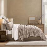 Luxury Velvet King Size Bedding Set, Natural Tan