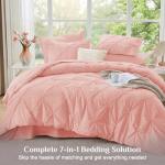 JOLLYVOGUE Queen 7-Piece Comforter Set - Pink