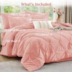 JOLLYVOGUE Queen 7-Piece Comforter Set - Pink