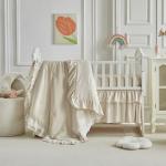 Pink Lace Ruffle Crib Bedding Set for Baby